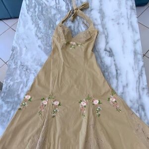 Vintage Betsey Johnson Halter Carmel Dress NWT Size 4